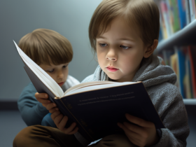 Czytanie książki przez dzieci